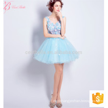 Endearing Women Short Blue Sleeveless Chiffon Guangzhou Wholesale Evening Dress